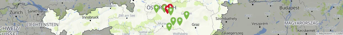 Kartenansicht für Apotheken-Notdienste in der Nähe von Trieben (Liezen, Steiermark)